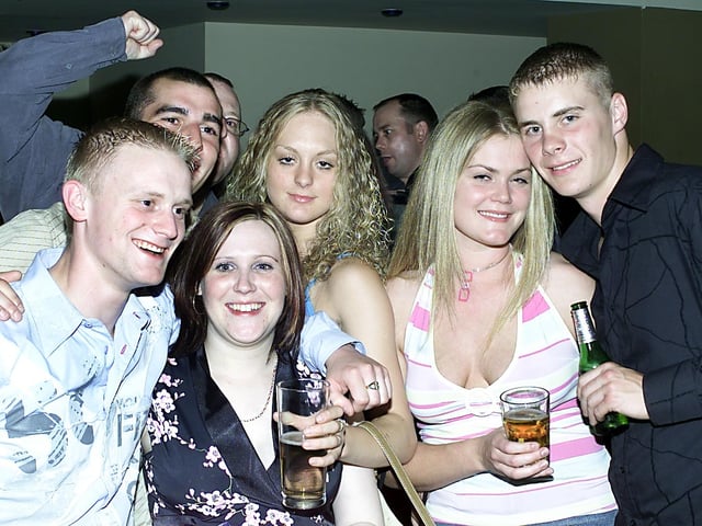 The gang out celebrating Stephanie's birthday