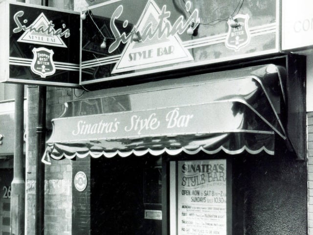 Sinatra's Style Bar, Sheffield, pictured in February 1988