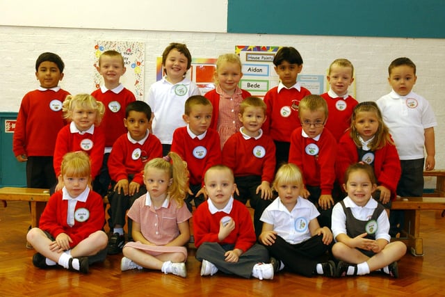 Looking smart in Mrs Kane's reception class at Boldon CofE Primary School.