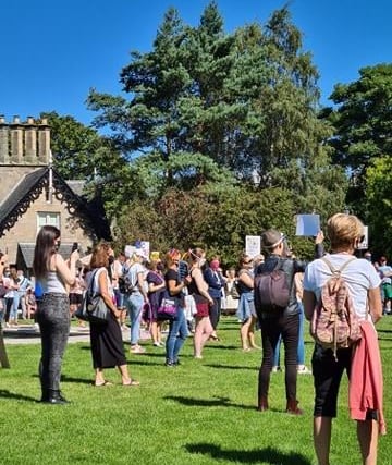 Some protesters taking part in the demonstrations across the country, including those in Glasgow, did a one minute silence for colleagues lost during the coronavirus pandemic.