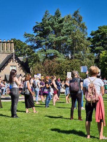 Some protesters taking part in the demonstrations across the country, including those in Glasgow, did a one minute silence for colleagues lost during the coronavirus pandemic.