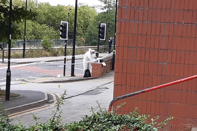 Forensic experts on Cricket Inn Road, Wybourn, Sheffield, following a collision in the early hours of this morning (Photo: David Walsh)