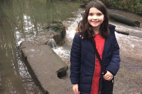 Eight-year-old Phoebe Green is walking 105 miles between January and the middle of this month to raise money for Sheffield Children's Hospital