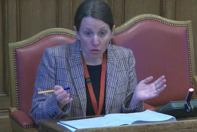 Ruth Granger, consultant in public health, speaking at Sheffield City Council’s health and wellbeing board