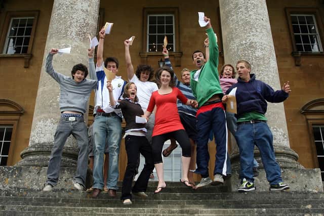 Students collected their GCSE results yesterday