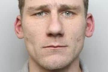 Pictured is Grant Furniss, aged 31, of Oakland Road, Hillsborough, Sheffield, who was sentenced at Sheffield Crown Court to 40 months of custody after he pleaded guilty to committing a robbery with three others at a Londis store, at Crookes, Sheffield, where tobacco and scratch cards were stolen valued at £1,320.