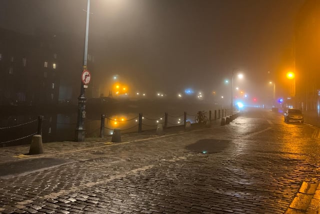 Can't really get more spooky than a dockyard or harbour shrouded by cloud with boats creaking as they rock slowly in the water. That was likely to be the case not far from Leith's The Shore on Edinburgh's recent foggy night.