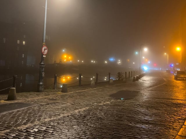Can't really get more spooky than a dockyard or harbour shrouded by cloud with boats creaking as they rock slowly in the water. That was likely to be the case not far from Leith's The Shore on Edinburgh's recent foggy night.