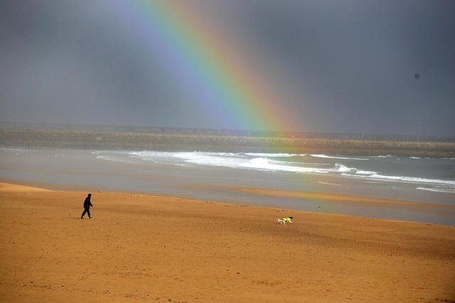 ...or not. A rainbow over Sandhaven beach