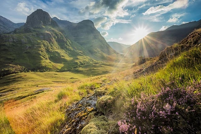 Known for its walks, trails and waterfalls, Glen Coe is an idyllic spot for those that want to explore the beautiful countryside.