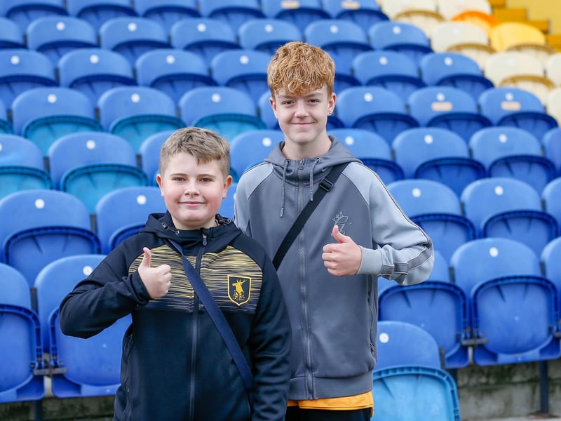 Mansfield Town fans before the match with Harrogate.