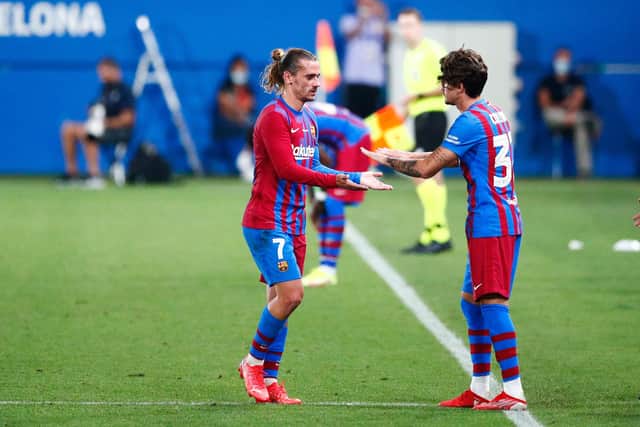 Alex Collado replaces Antoine Griezmann during the Joan Gamper Trophy match between FC Barcelona and Juventus (Eric Alonso/Getty Images)