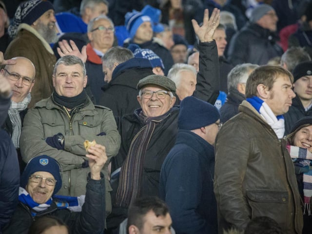 Pompey fans at Fratton Park.