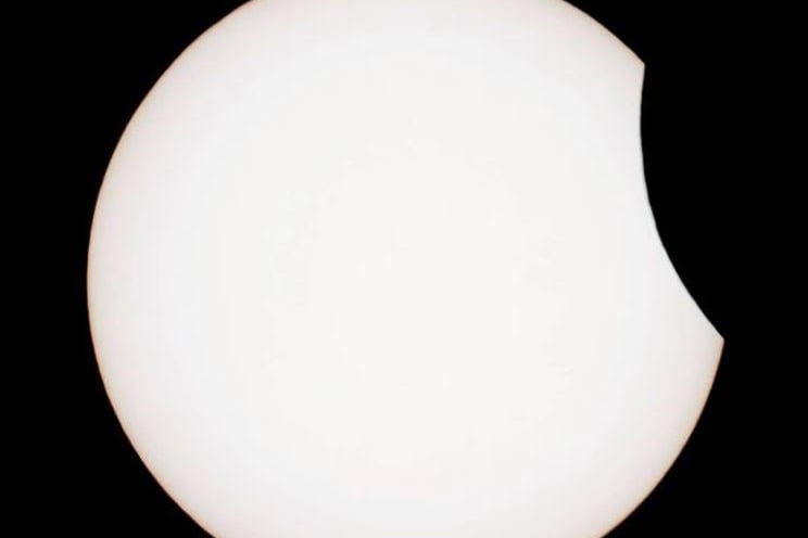 A pictures of the partial solar eclipse as seen from Milton Keynes