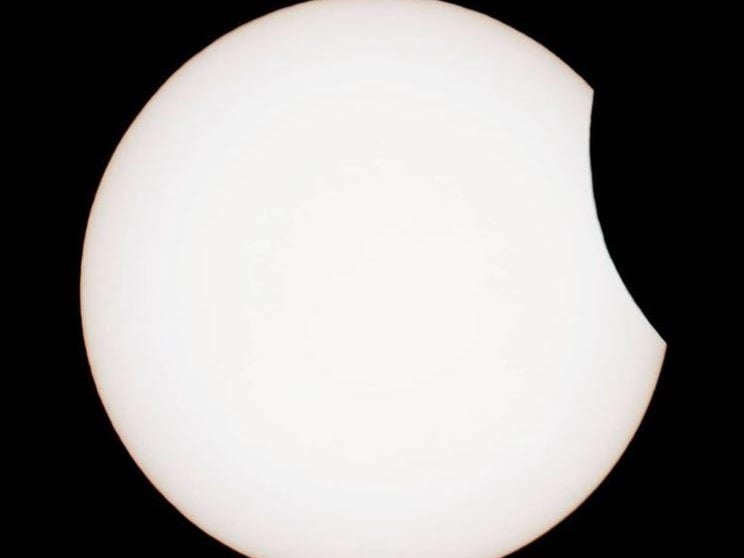 A pictures of the partial solar eclipse as seen from Milton Keynes