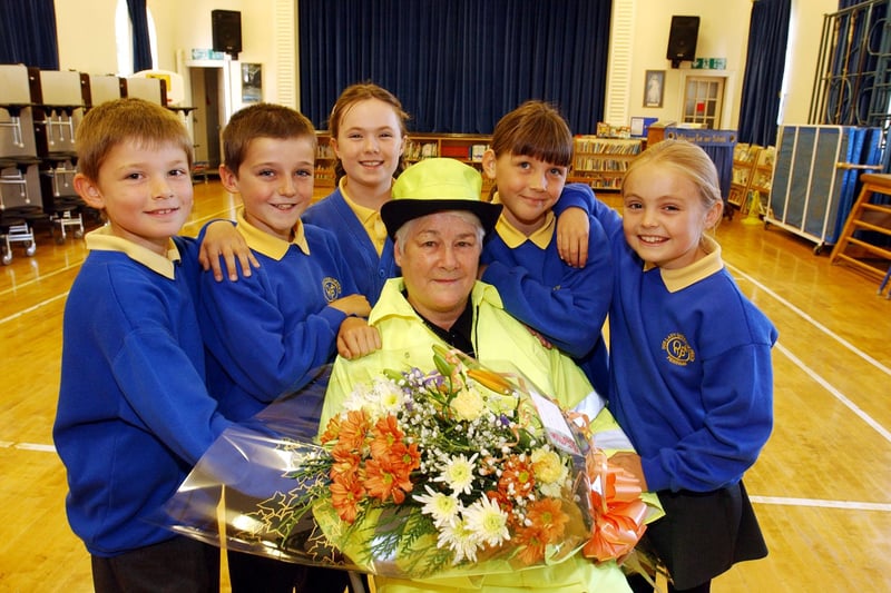 Sunderland's longest serving lollipop lady in 2003 was Sheila Manning and here she is pictured on her retirement at Our Lady Queen of Peace School in Penshaw.