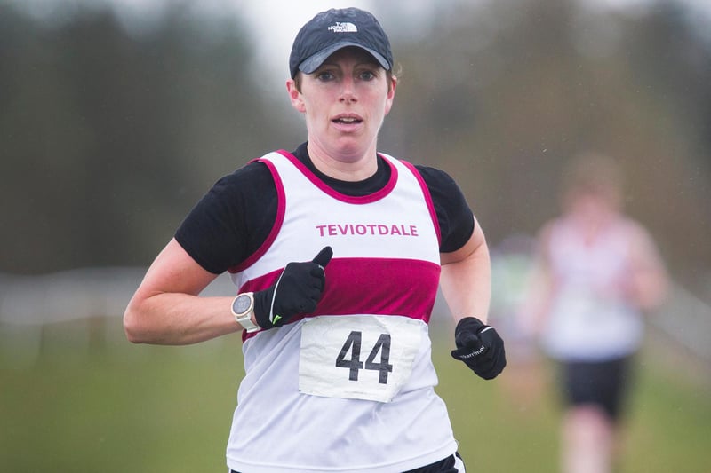 Kirsty Hughes on the run during Teviotdale Harriers' cup races on Saturday (Photo: Bill McBurnie)
