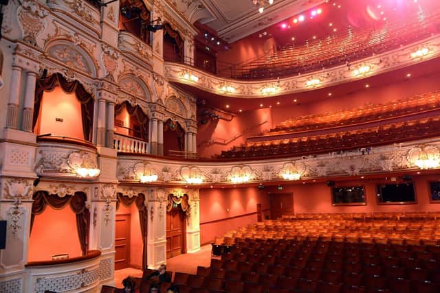 The ornate Lyceum theatre reopened in 1990 and now serves as a venue for touring West End productions, as well as locally-produced shows. It is part of the Sheffield Theatres complex with the neighbouring Crucible Theatre and the Crucible Studio.