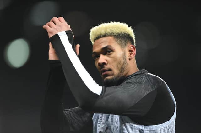 WEST BROMWICH, ENGLAND - MARCH 03: Newcastle player Joelinton looks on during the warm up prior to the FA Cup Fifth Round match between West Bromwich Albion and Newcastle United at The Hawthorns on March 03, 2020 in West Bromwich, England. (Photo by Stu Forster/Getty Images)