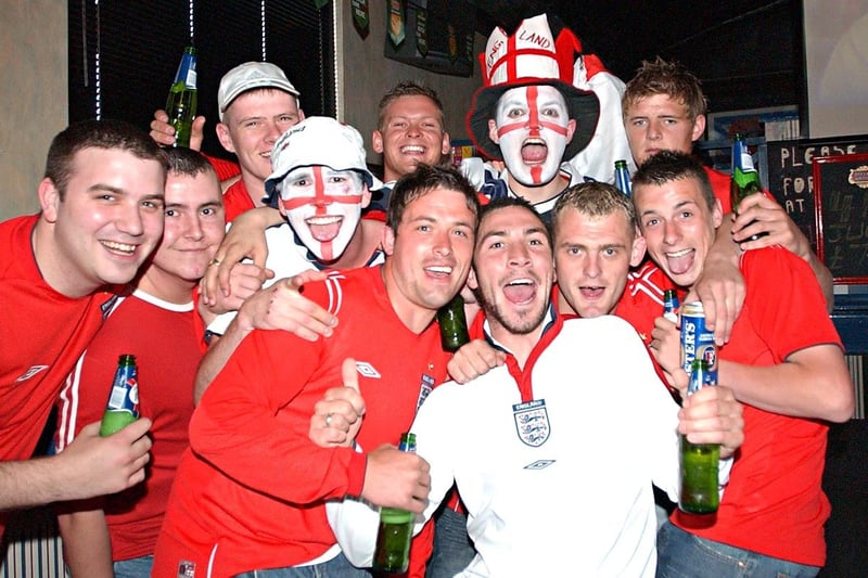 Fans watching England in action against Switzerland at Euro 2004.