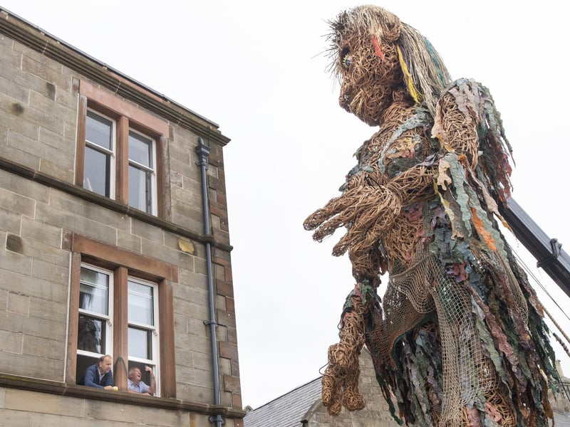 She is made entirely from recycled and natural resources.