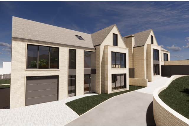 Architects' drawing of plans for four homes on Brooklands Avenue, Fulwood that were rejected by Sheffield City Council's planning committee. Image: Coda Bespoke