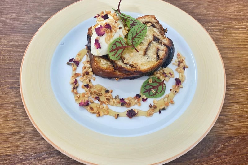 Head chef of Glasgow's new Haylynn Canteen, Robbie Morrow, has created this warm chocolate and hazelnut babka, clotted cream, honey and rose, in time for them re-opening on April 26
996 Dumbarton Road, Instagram @haylynncanteen