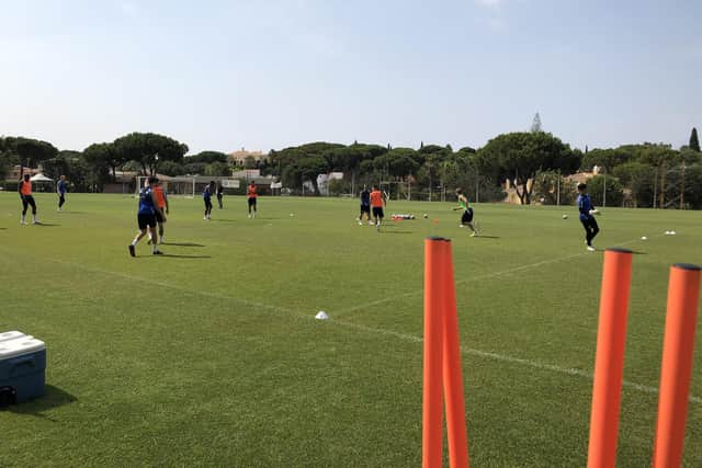 Sheffield Wednesday go through their drills on the Thursday morning session of their pre-season training camp.