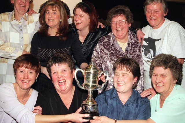 The 1999 Bentley and District Ladies Darts League champions the Holly Bush, Edenthorpe, are, back row, from left,  Joyce Smithson, Susan Thompson, Jo Potts, Mavis Green and Kath Sharp; front row, Margaret Lowth, captain Helen Ashley, Amanda Wathey and Madge Jeavons.