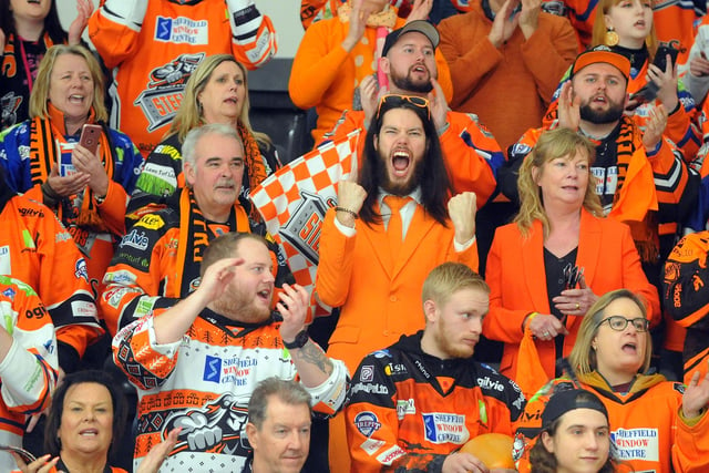 A sea of orange from the travelling fans