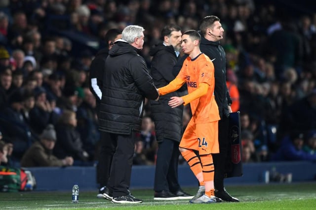 Steve Bruce is more likely to leave Newcastle United in the near future than Paraguayan midfielder Miguel Almiron. The South American has been linked with an exit in the recent past. (Christian Martin via Cronica)


(Photo by Stu Forster/Getty Images)