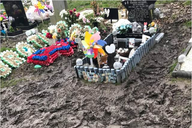The thick mud around Freddie's grave.