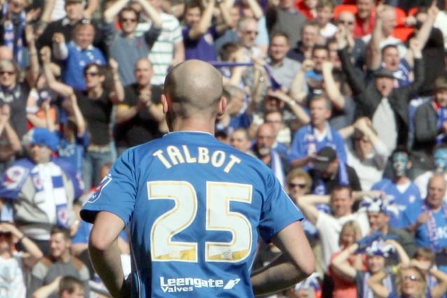 Drew Talbot at Wembley against Swindon.