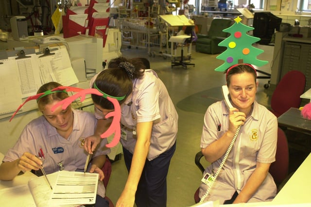 Sheffield Childrens Hospital staff working the Christmas break. In the intensive care unit are Hannah Stapleton, Julie Bell and  Alison White.