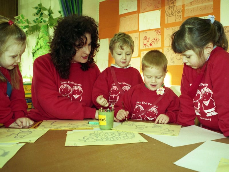 Town End Primary nursery pupils with teacher Joanna Brown. Does this bring back happy memories from 1994?