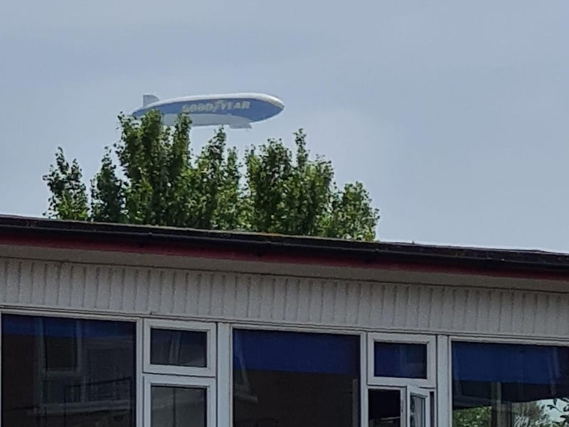 The Goodyear Blimp flying over Portsmouth on Thursday, July 1. Picture: Carl Lees