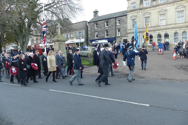 The parade to the memorial in Rothbury.