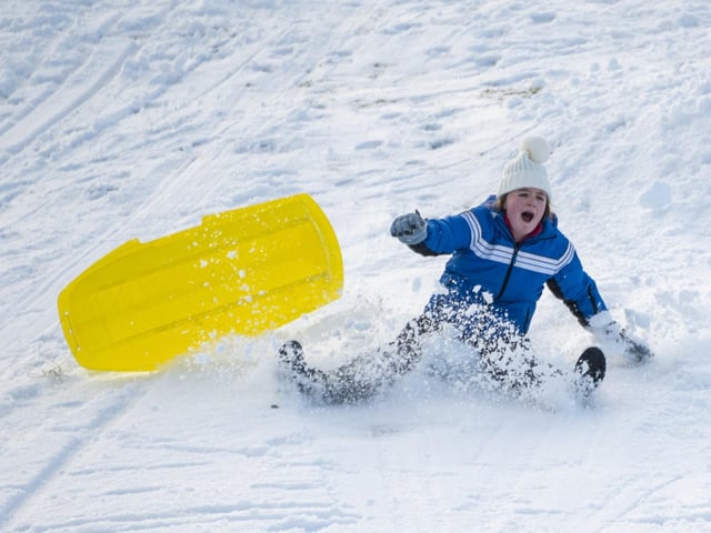 Sledging fun on The Braids