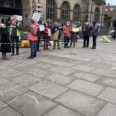 Street tree campaigners outside Sheffield Town Hall. Picture: LDRS
