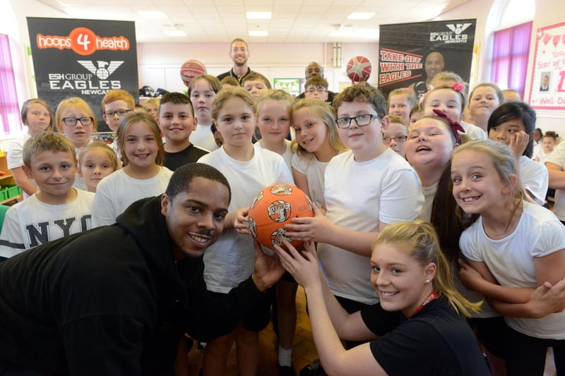 The Newcastle Eagles were at Ridgeway Primary School as part of the school's healthy and wellbeing campaign in 2015. Remember this?