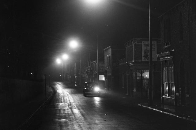 A dramatic view of the Hart Lane street lighting in an undated Northern Daily Mail photo.
