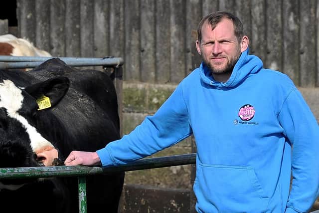 Our Cow Molly owner Eddie Andrew at his dairy farm in Dungworth, Sheffield