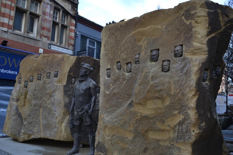 The miners memorial in Doncaster town centre