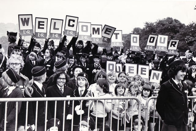 Queen Elizabeth II
Members of the Girls' Brigade wait to greet the Queen in Sheffield - 12th July 1977