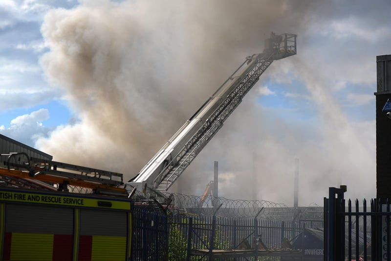 Firefighters at the height of the blaze (Pic: Michael Gillen)