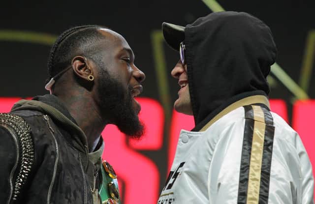 US boxer Deontay Wilder (L) and British boxer Tyson Fury will fight for the World Boxing Council (WBC) Heavyweight Championship Title (Photo: John Gurzinski/AFP/Getty Images)