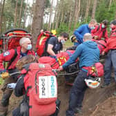 This was the scene on the hills above Ladybower reservoir yesterday – as Edale Mountain Rescue was called to help an injured child.