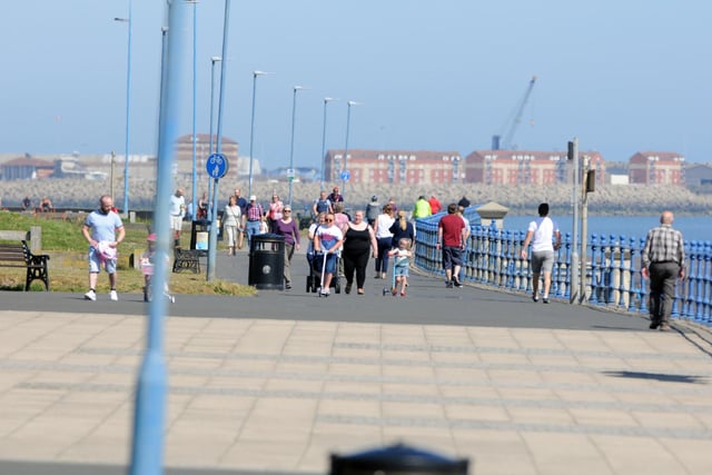 Hot weather has brought crowds of people to Seaton Carew beach.