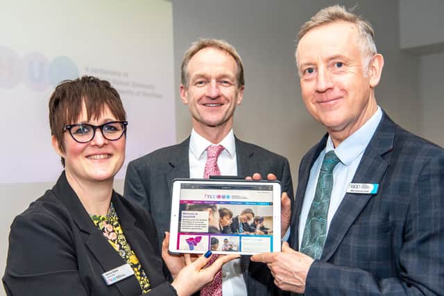 L-R Gemma Styles (Head of Hepp), Wyn Morgan (Chair of the Hepp Board and Professor of Economics and Vice-President for Education at The University of Sheffield) and Mike Garnock-Jones (Director - Higher Education Progression Partnership (HEPP)