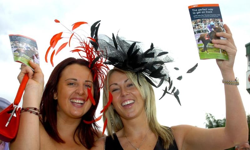 Aimee Ashcroft and Selina Pont at the 2005 St Leger Day races.